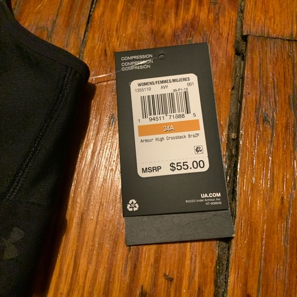 NWT Women's Under Armour® High Crossback Zip Sports Bra 34A - Picture 5 of 7